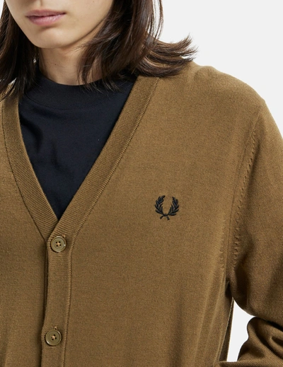 Shop Fred Perry Classic Cardigan In Grey