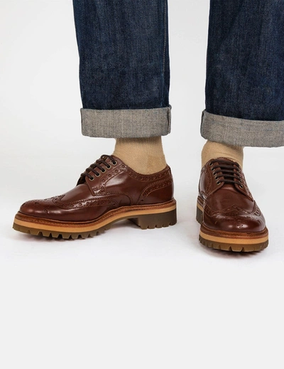 Shop Grenson Archie Brogue (colorado Leather) In Brown