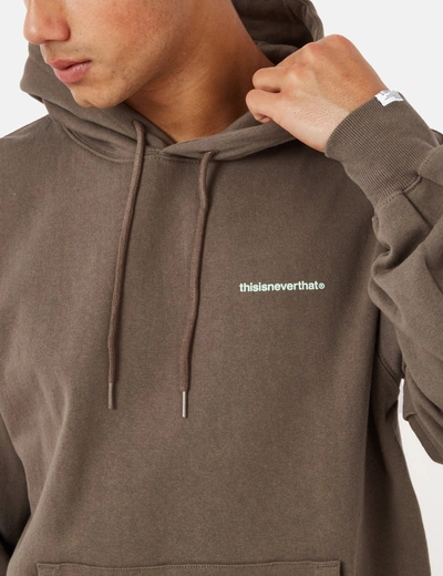 Shop Thisisneverthat Basic T-logo Hooded Sweatshirt In Brown