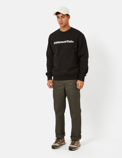 Shop Thisisneverthat T-logo Crewneck Sweatshirt In Black