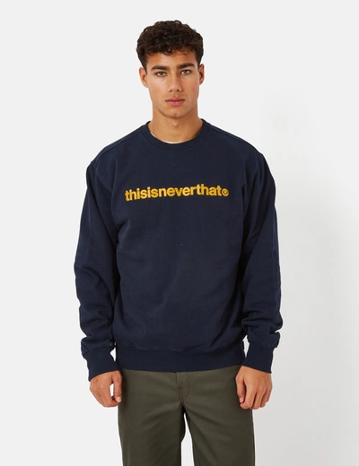 Shop Thisisneverthat T-logo Crewneck Sweatshirt In Blue