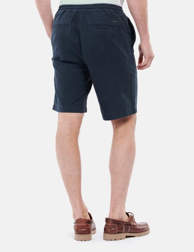 Shop Barbour Linen Cotton Mix Shorts In Blue