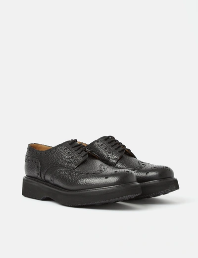 Shop Grenson Archie Brogue (natural Grain Leather) In Black