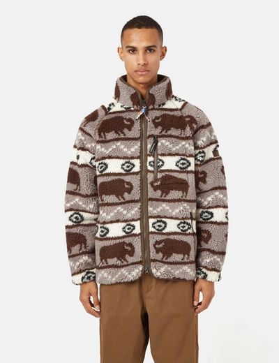 Shop Manastash Mt. Buffalo Fleece Jacket In Brown