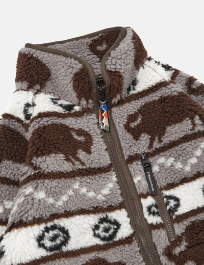 Shop Manastash Mt. Buffalo Fleece Jacket In Brown