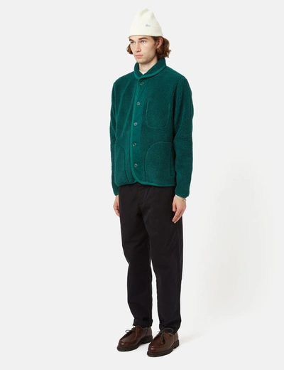 Shop Bhode Shawl Collar Fleece In Green