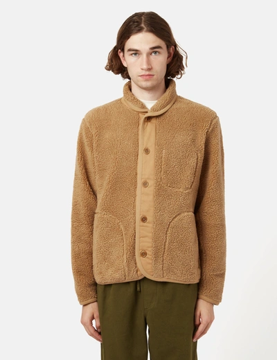 Shop Bhode Shawl Collar Fleece In Brown