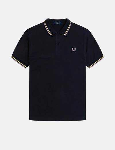 Shop Fred Perry Twin Tipped Polo Shirt In Blue