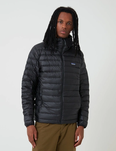 Shop Patagonia Down Sweater Hoody In Black