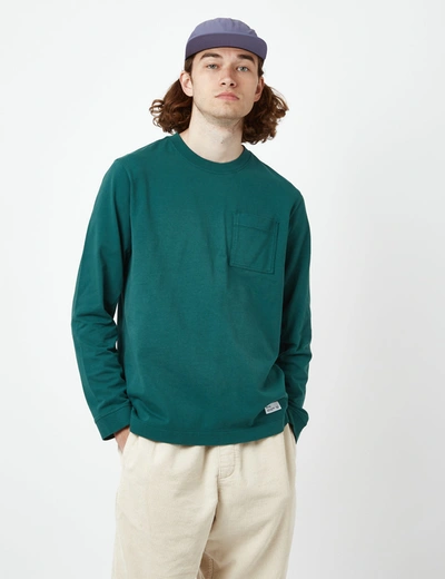 Shop Bhode Everyday Heavyweight Long Sleeve T-shirt (organic) In Green