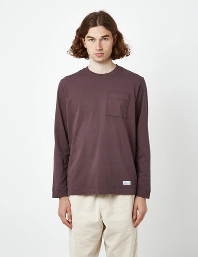 Shop Bhode Everyday Heavyweight Long Sleeve T-shirt (organic) In Purple