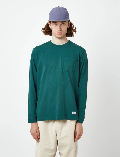Shop Bhode Everyday Heavyweight Long Sleeve T-shirt (organic) In Green