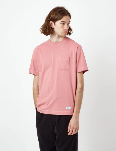 Shop Bhode Contrast Stitch Pocket T-shirt (organic) In Pink