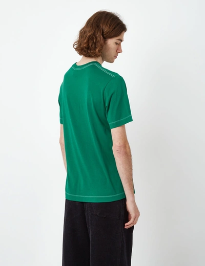 Shop Bhode Contrast Stitch Pocket T-shirt (organic) In Green