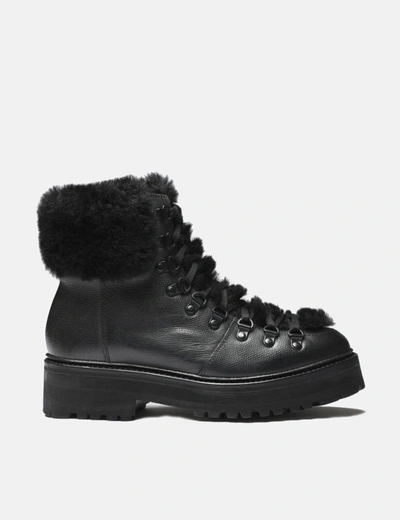 Shop Grenson Womens  Nettie Hiker Boot (vintage Leather) In Black