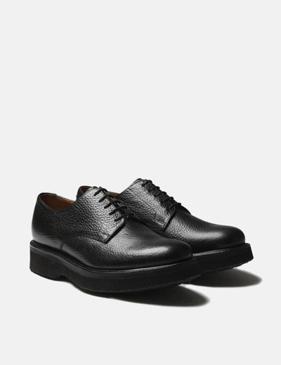 Shop Grenson Curt Derby Shoe (natural Grain Leather) In Black
