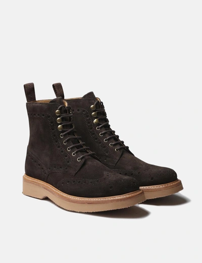 Shop Grenson Fred Boot (suede) In Brown