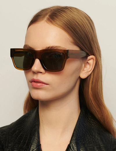 Shop A Kjaerbede A. Kjaerbede Agnes Sunglasses In Smoke Transparent