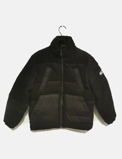 Shop Tommy Hilfiger Tommy Jeans Puffer Jacket (cord) In Black