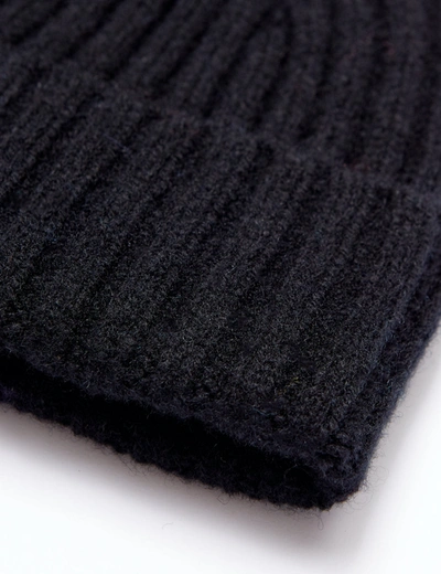 Shop Bhode 2x2 Rib Beanie Hat (lambswool) In Black