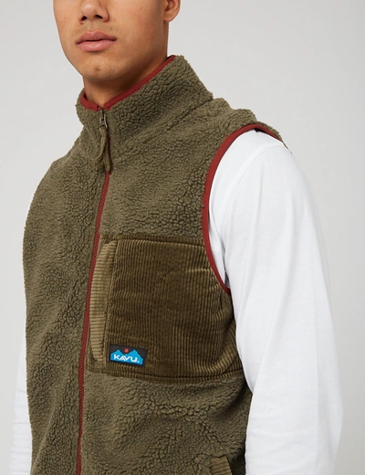 Shop Kavu Cooper Fleece Vest In Brown