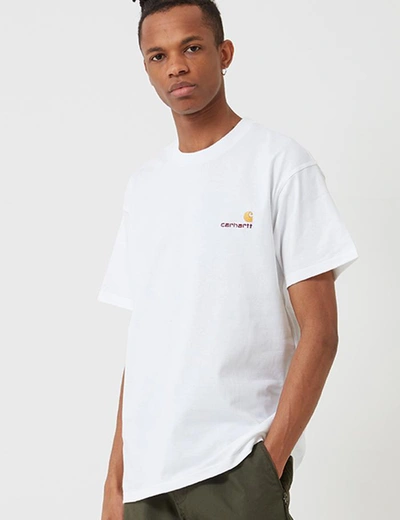Shop Carhartt -wip American Script T-shirt In White