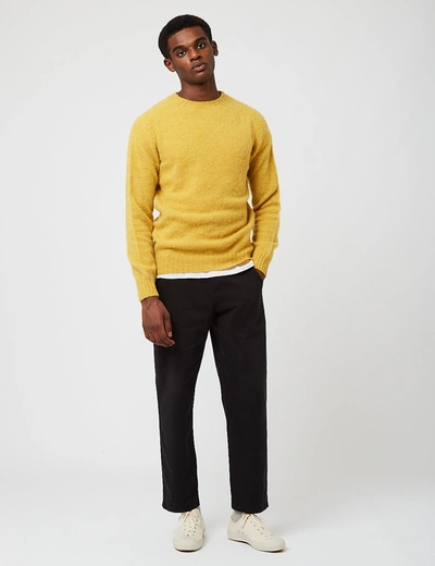 Shop Bhode Supersoft Lambswool Jumper (made In Scotland) In Yellow