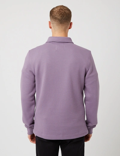 Shop Bhode Everyday Half-zip Collar Sweatshirt (loopback) In Purple