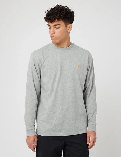 Shop Carhartt -wip Chase Long Sleeve T-shirt In Grey