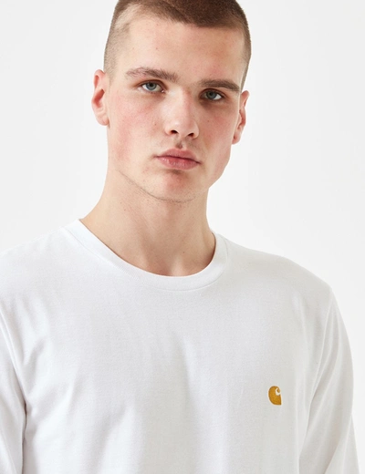 Shop Carhartt -wip Chase Long Sleeve T-shirt In White