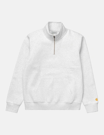 Shop Carhartt -wip Chase Neck Zip Sweatshirt In Grey Heather