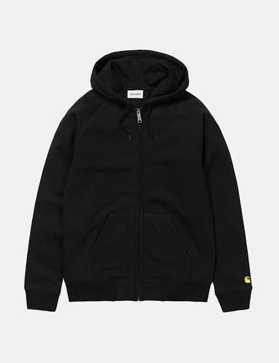Shop Carhartt -wip Chase Hooded Zip Sweatshirt In Black