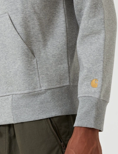 Shop Carhartt -wip Chase Hooded Zip Sweatshirt In Grey