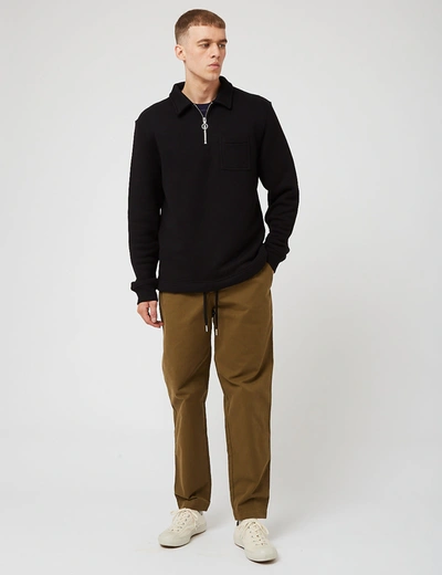 Shop Bhode Everyday Half-zip Collar Sweatshirt (loopback) In Black