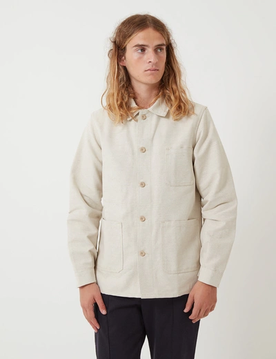 Shop Le Laboureur French Workwear Jacket (linen) In Beige