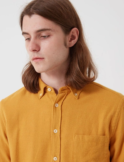 Shop Bhode Classic Button Down Shirt (cotton) In Yellow
