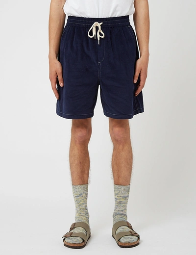 Shop Bhode X Brisbane Moss Cord Shorts (needle Cord) In Navy Blue