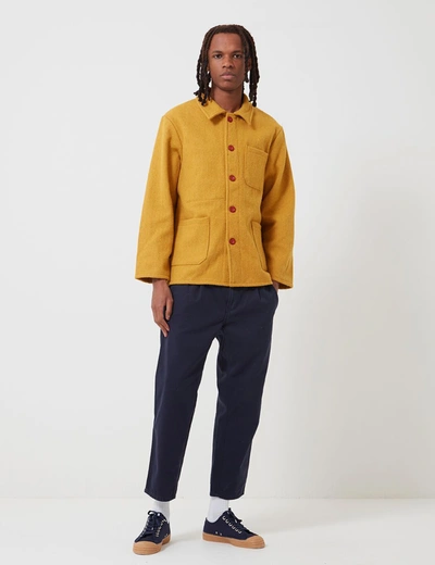 Shop Le Laboureur Wool Work Jacket In Orange