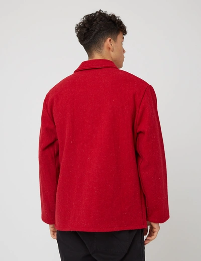 Shop Le Laboureur Wool Work Jacket In Red