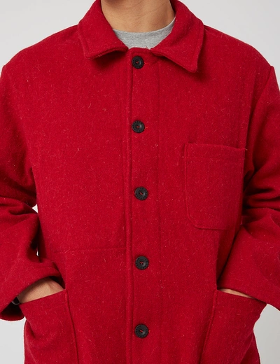 Shop Le Laboureur Wool Work Jacket In Red