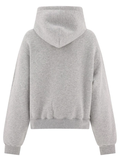 Shop Alexander Wang Puff Logo Hoodie In Grey