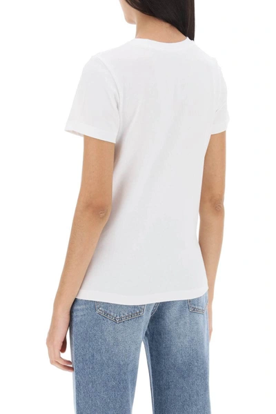 Shop Apc A.p.c. Denise T-shirt With Logo Embroidery In White