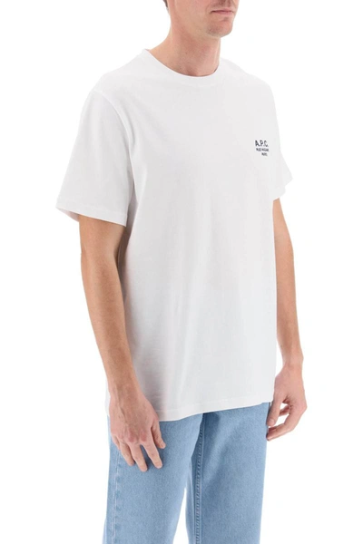 Shop Apc A.p.c. Raymond T-shirt With Embroidered Logo In White