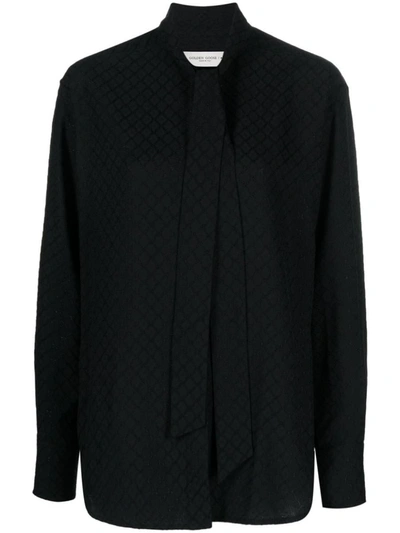 Shop Golden Goose Journey W`s Tie-detailed Blouse Clothing In Black