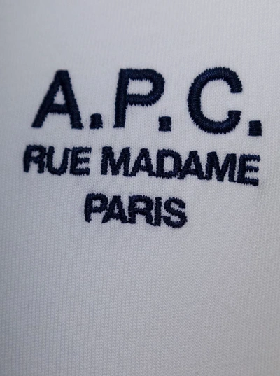 Shop Apc Denise White T-shirt In Jersey With Logo Print A.p.c. Woman