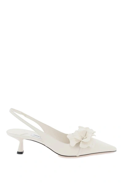 Shop Jimmy Choo Amita Flowers 45 Slingback Pumps In White