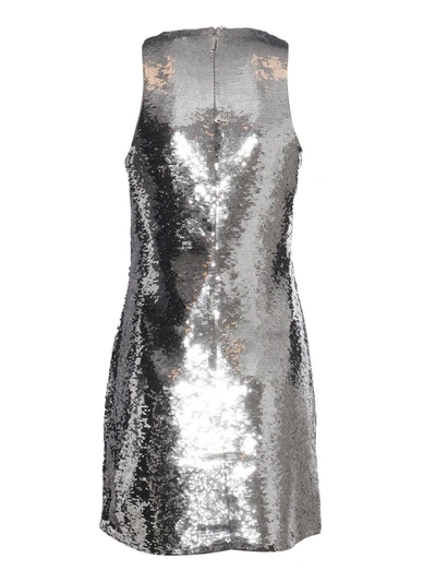 Shop Michael Kors Midi Dress In Silver