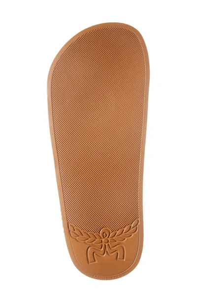 Shop Mcm Monogram Slide Sandal In Cognac