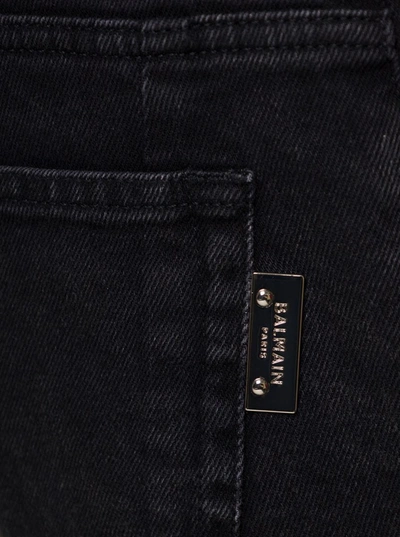 Shop Balmain Black Six Pockets Skinny Jeans Man