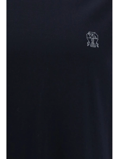 Shop Brunello Cucinelli T-shirts In Navy+grigio